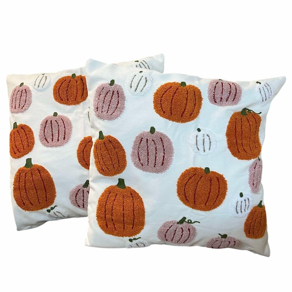 Halloween / Thanksgiving Pillow Case Set of 2 Embroidered Quality Design Tosleo